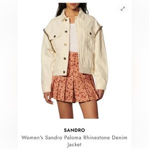 ISO Sandro Paloma Jacket in the cream color. Size 38 or 40.